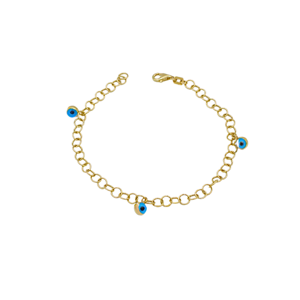 Sallantılı Boncuk Altın Nazarlık Bileklik