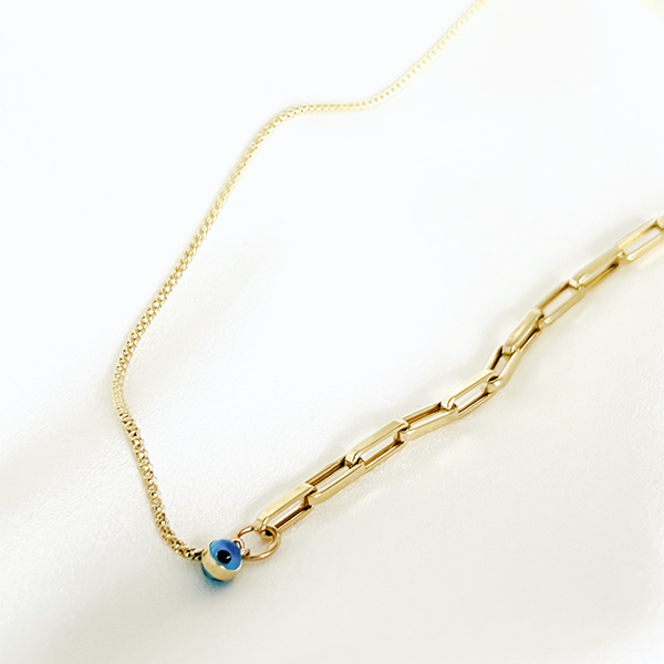 Nazarlıklı Ataç Zincir Altın Kolye