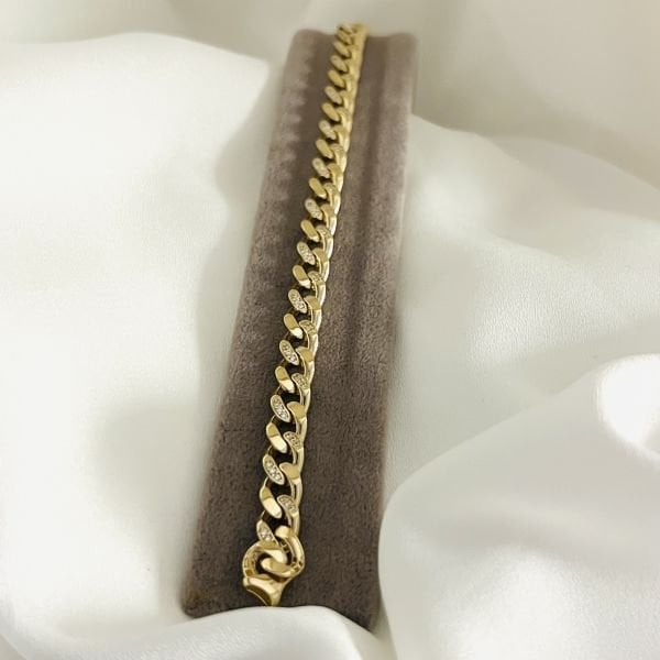 Taşlı Gurmet Altın Tasarım Bileklik