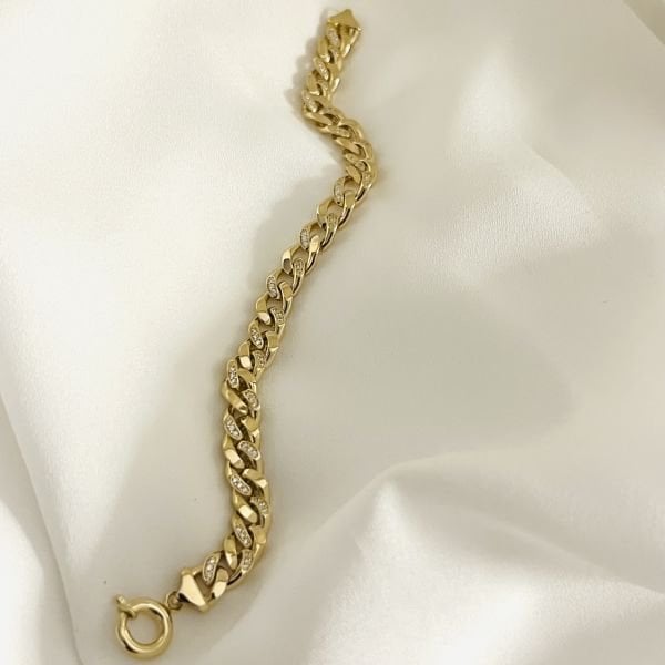 Taşlı Gurmet Altın Tasarım Bileklik