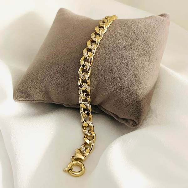 Taşlı Gurmet Altın Tasarım Bileklik