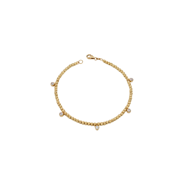 Taşlı Kalemli Altın Tasarım Bileklik