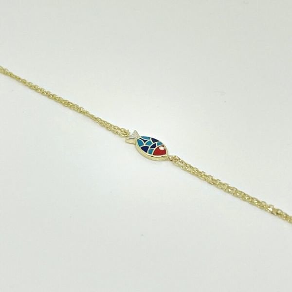 Mineli Balık Altın Tasarım Bileklik