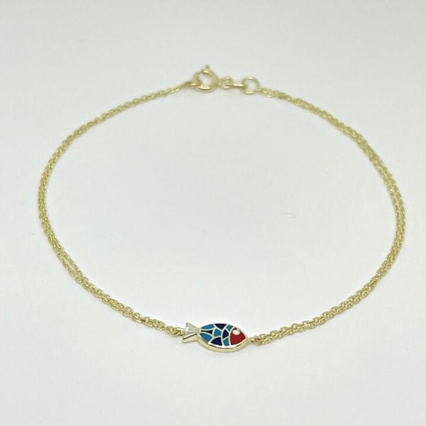 Mineli Balık Altın Tasarım Bileklik