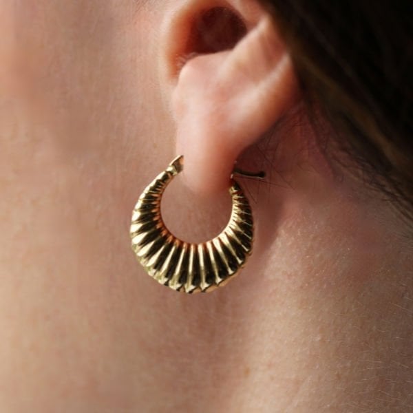 Midi Midye Altın Tasarım Küpe