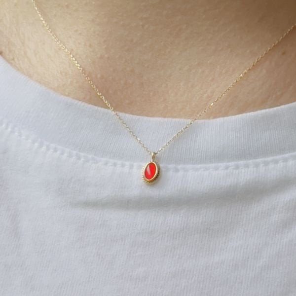 Narçiçeği Vintage Altın Kolye