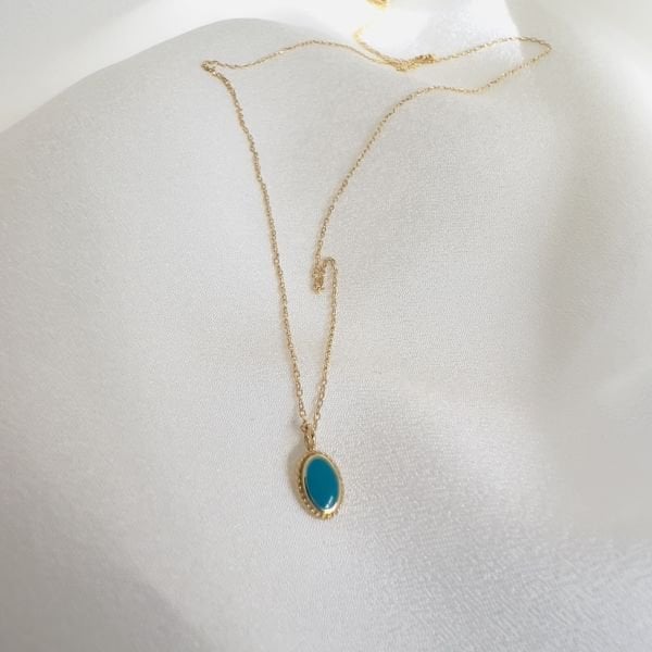 Turkuaz Vintage Altın Kolye