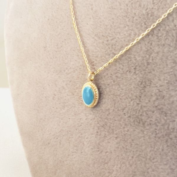Turkuaz Vintage Altın Kolye