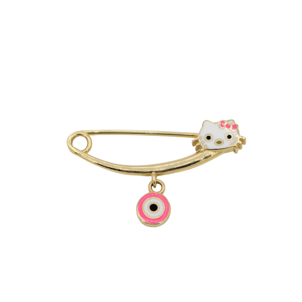 Bebek İğne Pembe Nazar Kedili