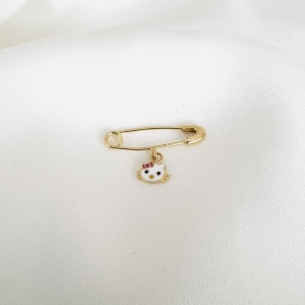 Bebek İğne Beyaz Kedili