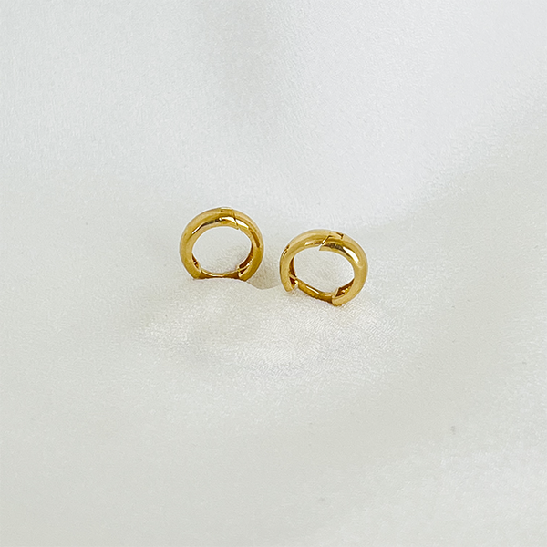 Mini Kalın Altın Halka Küpe