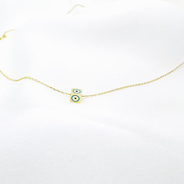 Küp Nazarlık Altın Tasarım Kolye