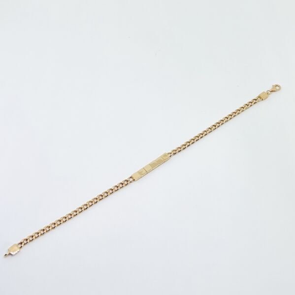 Kare Plaka Altın Tasarım Bileklik