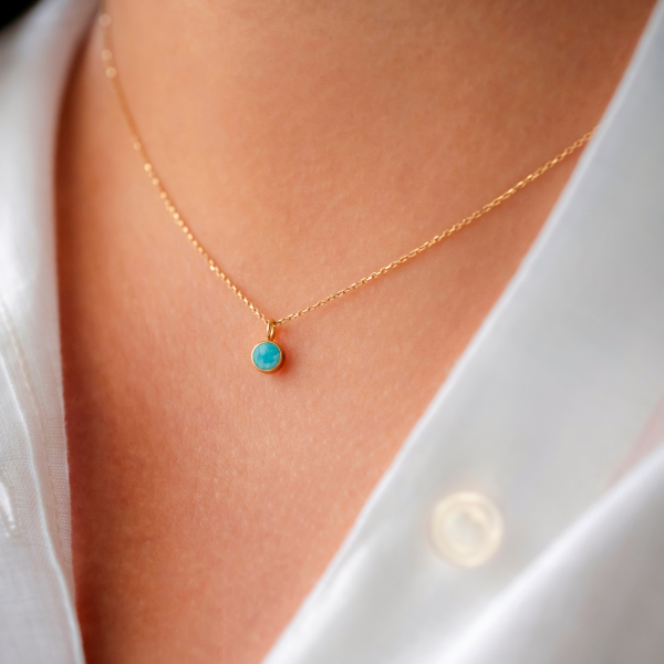 Minimal Mavi Kolye
